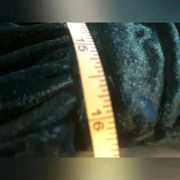 Deep Teal Long Sleeve Ruched Embellished Velvet Gown size small XL Medium large - Picture 13 of 15